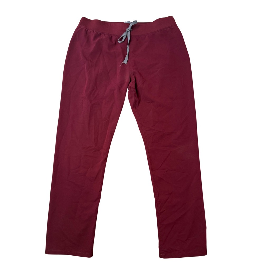 FIGS Livingston Straight Leg Scrub Pants Womens Large Tall Maroon Burgundy